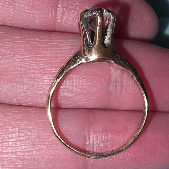 Late 19th Or Early 20th Century Antique Copper Solitaire Ring - Picture 12 of 16